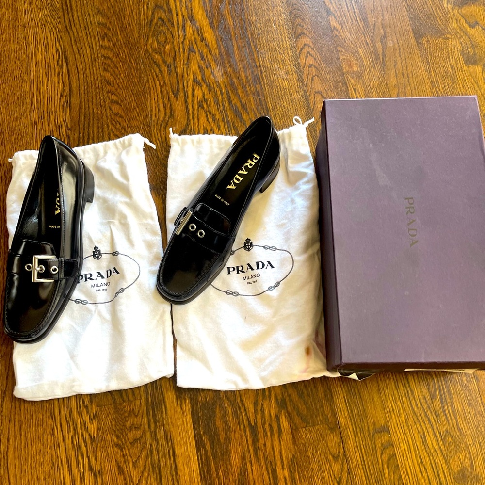 Prada Leather Loafers (never worn) Size 36